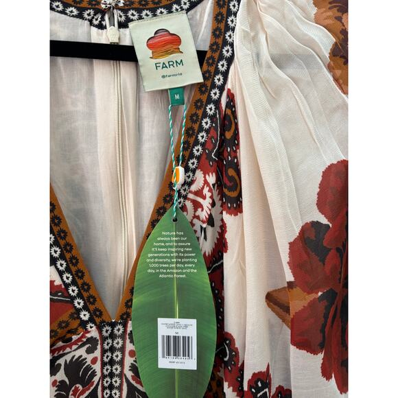 NWT FARM Rio Winter Tapestry Plunging Neck Maxi Boho Dress Medium $315 - Picture 5 of 9